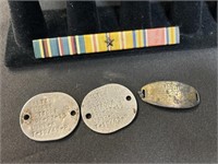 Military Pin and Tags.