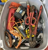 Large Tote Filled W Tools, Cords.
