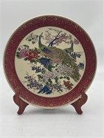 Vintage Japanese plate peacock