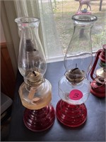 (2) Matching Kerosene Lamps