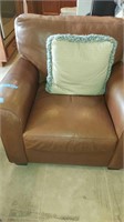 Comfy Brown Leather Side Chair