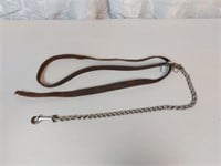 Leather Lead with Chain Shank