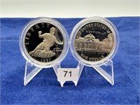 (2) US Mint 90% Silver Commemorative Coins