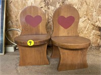 2 Small Doll size Wooden Chairs