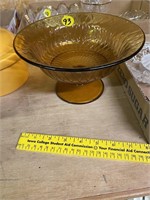 Amber Pedestal Bowl