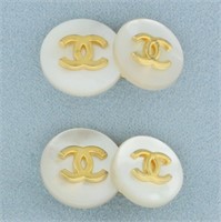 Chanel Mother of Pearl CC Cufflinks