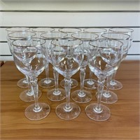Waterford Carelton Gold Crystal Water Goblets Set