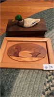 Duck Box and Duck Handmade Wood Art