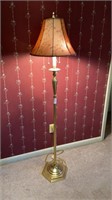 Polished Brass Floor Lamp Double Socket Pull
