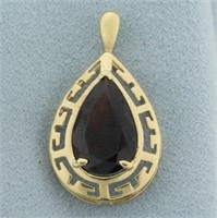 Garnet Cut Out Solitaire Pendant in 10k Yellow gol