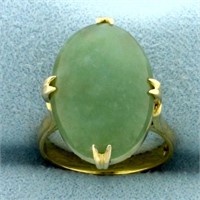 Jade Solitaire Statement Ring in 14k Yellow Gold