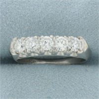 5 Stone Anniversary or Wedding Band Ring in Platin
