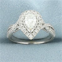 Vera Wang Love Collection Pear Diamond Double Halo