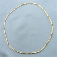 Italian Made Curved Link Choker Chain Necklace in