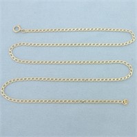 21 Inch Curb Link Chain Necklace in 14k Yellow Gol