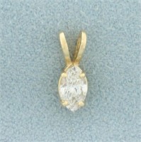 Marquise Diamond Pendant in 14k Yellow Gold