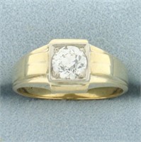 Mens Antique Old European Diamond Solitaire Ring i
