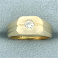 Diamond Solitaire Ring in 14k Yellow Gold