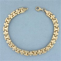 Track Link Bracelet in 10k Yellow Gold