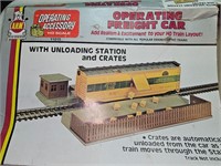 Vintage Train operating freight car.
