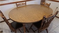 Wood Grain Kitchen Table w/4 Chairs (padded table
