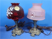 2 Electric Lights w/Glass Shades