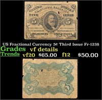 US Fractional Currency 5¢ Third Issue Fr-1238 Grad