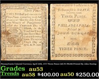 Pennsylvania Colonial Currency April 10th, 1777 Th