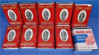 9 Vintage Prince Albert Tobacco Tins, Band-aid