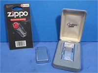 2 Unused Zippo Contempo & Box, Zippo Chrome