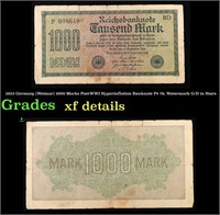 1923 Germany (Weimar) 1000 Marks Post-WWI Hyperinf