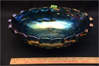 12" CARNIVAL GLASS FOOTED BOWL