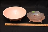 KENWOOD FOOTED BOWL, PINK GLASS FOOTED BOWL