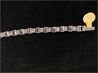 Sterling Bracelet With Marcasites & Amethyst