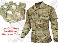 2 New Army Multicam OCP Camouflage Top Shirts S/L