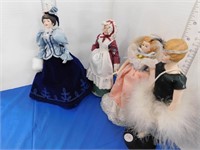 4 COLLECTOR DOLLS WITH STANDS - AVON