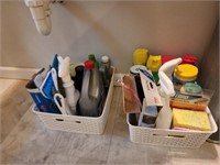 Baskets of Cleaning Supplies