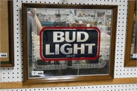 Bud Light Beer Framed Mirror Advertisement