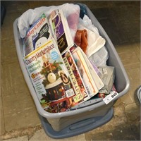 Tub Lot of Material - Magazines - Craft Items