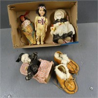 Native American Dolls, Child's Shoes, Etc
