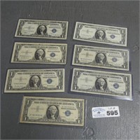 (7) $1 Silver Certificate Bills - 1 is Star Note