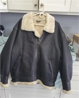 Leather, fur coat