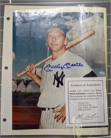 SIGNED MICKEY MANTLE WITH COA