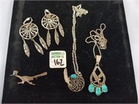 4PCS NATIVE AMERICAN JEWELRY NECKLACES EARRINGS