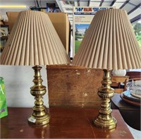 PAIR OF BRASS LAMPS 30IN