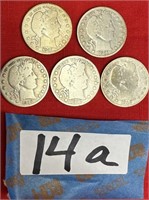 5 - LIBERTY HEAD HALF DOLLARS, 1911S (2), 1912,