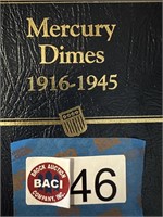 54 MERCURY DIMES IN WHITMAN COIN BOOK