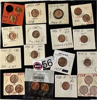 ASSORTED LINCOLN CENTS AS SHOWN