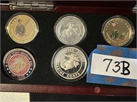 THE USMC PROOF COLLECTION, 5 COINS FROM BRADFORD