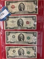 4 - TWO DOLLAR BILLS, SERIES 1928, 1953,1976,